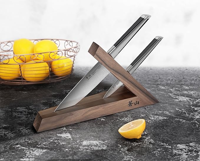 Cangshan TX Series 1021295 Swedish 14C28N Steel Forged 3-Piece TAI Knife Block Set, Walnut
