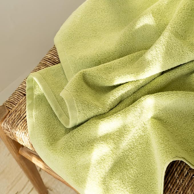 SALBAKOS 100% Turkish Cotton Jumbo Bath Sheet Towel Oversized 40x80 inch | Premium Hotel & Spa Quality, Soft, Absorbent, XL Bath Towels | Made in Turkey (Pack of 1, Green, Jumbo Bath Sheet)