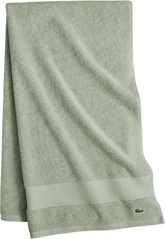 Lacoste Heritage 100% Supima Cotton Bath Towel, Aloe, 30" x 54" – Highly Absorbent & Quick Drying, Premium Super Soft Bath Towel, Bathroom Essential, Gift for All Occasions, Machine Washable