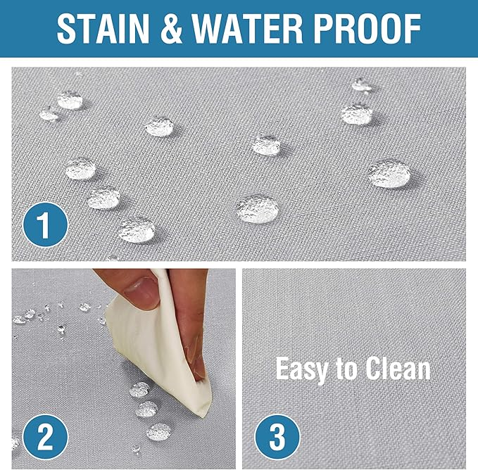 H.VERSAILTEX Linen Textured Table Cloths 54 x 54 Inch Premium Solid Tablecloth Spill-Proof Waterproof Table Cover for Dining Buffet Feature Extra Soft and Thick Fabric Wrinkle Free, Grey