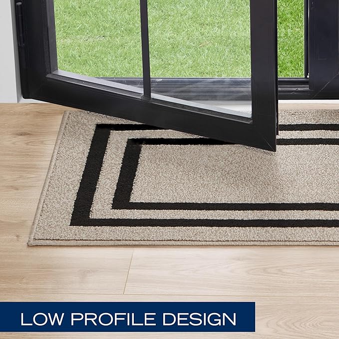 Nautica – Runner Rug | Indoor Runners for Hallways and Entry Rugs| Non-Slip and Non-Skid Entry and Kitchen Door Mat| Machine Washable Entryway Carpet Rugs | 2'2" x 3'9" | Double Border Natural Twist