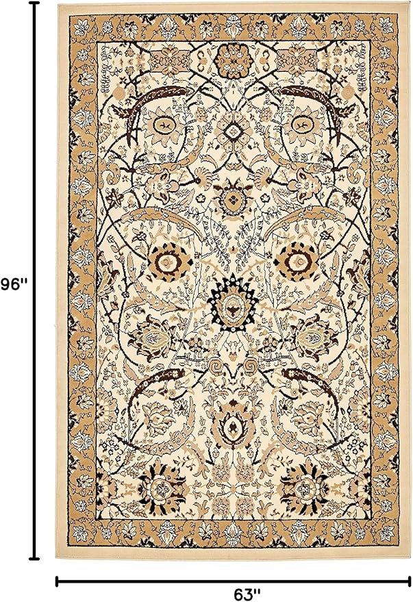 Unique Loom Espahan Collection Area Rug - Cape Cod (5' 3" x 8' Rectangle, Ivory/ Beige)