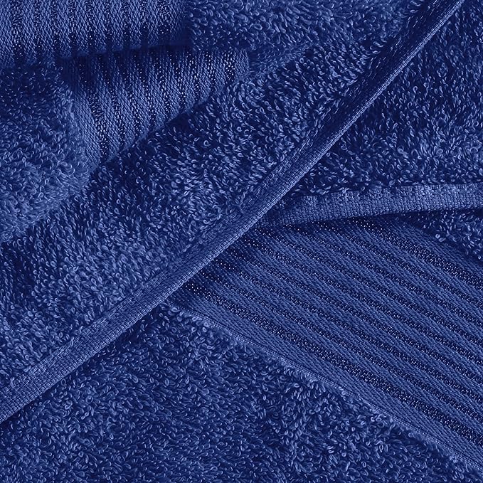 Belizzi Home Ultra Soft Cotton 6 -Piece Hand Towel Set 16x24, Ideal for use in Bathroom, Kitchen, Gym, Spa - Compact, Eco-Friendly, Lightweight - Multi Purpose Hand Towels - Navy Blue