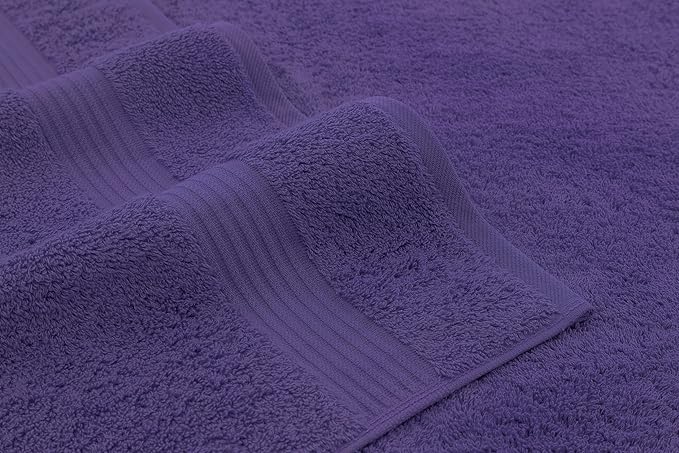 American Veteran Towel, Hand Towels for Bathroom Set of 4, 100% Cotton Turkish Hand Towel Sets, Soft Hand Face Towels, Purple Hand Towels