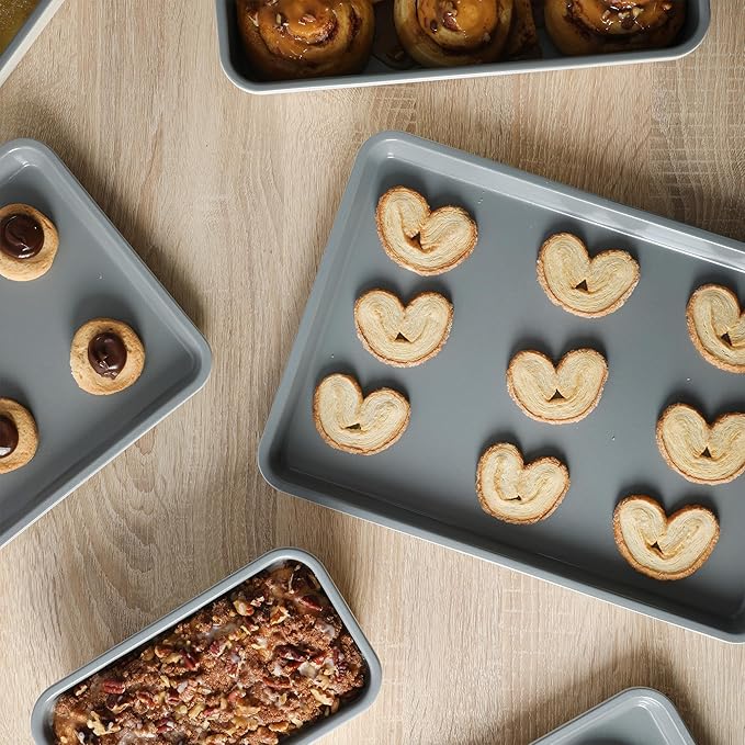 Sur La Table Kitchen Essentials Bake Sale 15 X 10 Inch PFOA, PFAS, PTFE Free Nonstick Cookie/Baking Sheet - Linen White