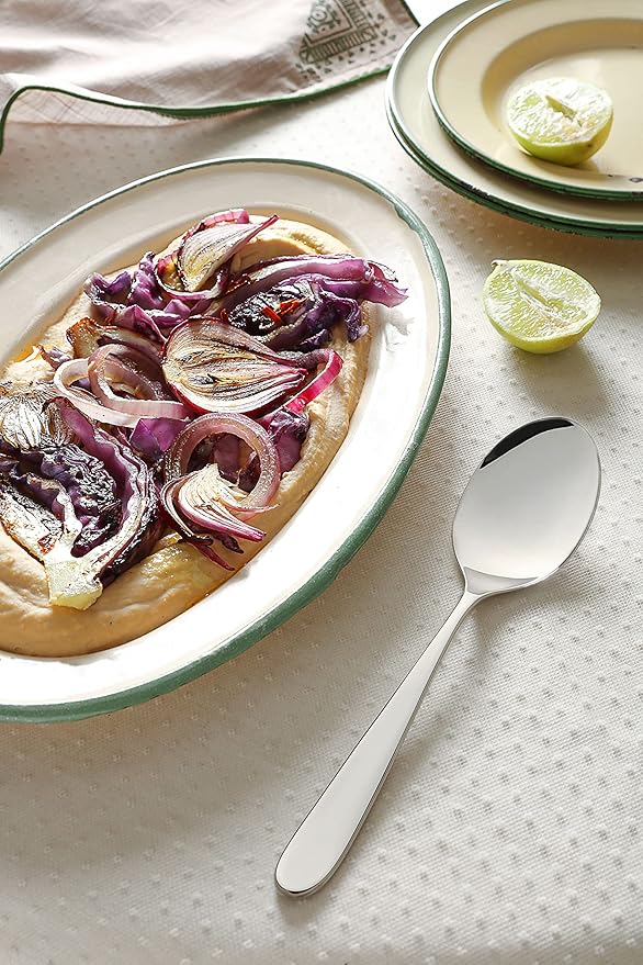 Serving Utensil Set – 18/10 Stainless Steel Serving Spoons, Salad Servers, Butter Knives, Mirror Finish, Dishwasher Safe, Elegant and Durable (10-Piece Serving Set, Fidenza)