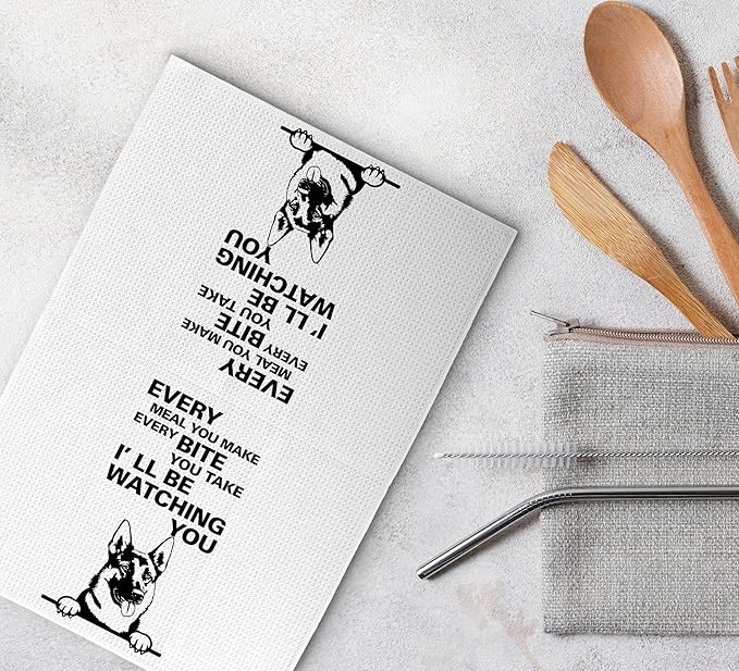 Every Meal You Make Every Bite You Take Dish Towels, Funny Hand Towels, Decorative Kitchen Towels, German Shepherd Decor, Dog Lover Gifts, German Shepherd Dog Hand Towels for Bathroom
