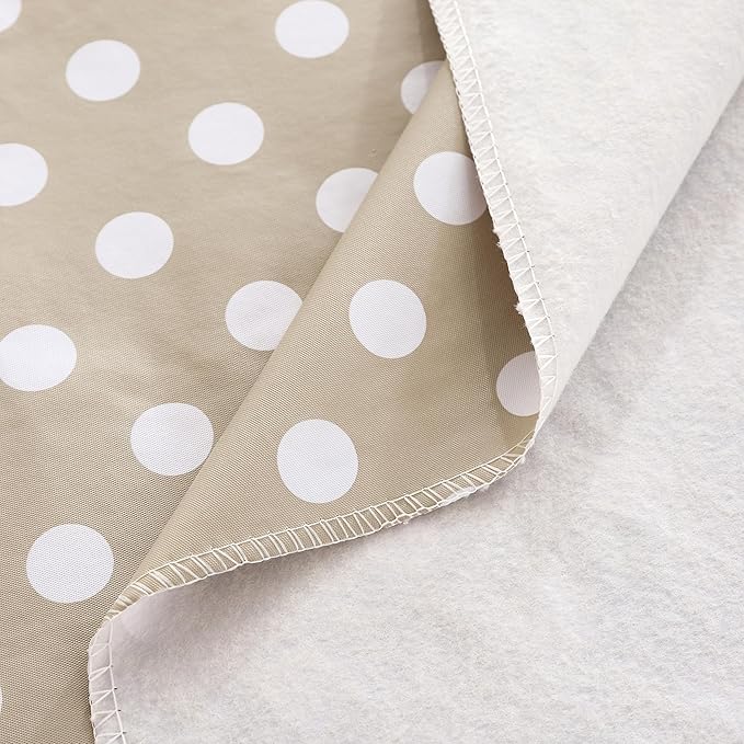 Heavy Duty Vinyl Tablecloth with Flannel Backing Waterproof Oil-Proof Plastic Table Cloth Stain-Resistant Wipeable Rectangle or Square Table Cover for Indoor and Outdoor (White Dots，60x102 Inch)