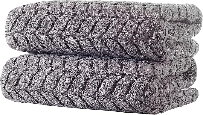 BAGNO MILANO Turkish Cotton Ultra-Soft Plush Absorbent Quick Dry Bathroom Towel Set, Made in Turkey (Gray, Bath Sheet)