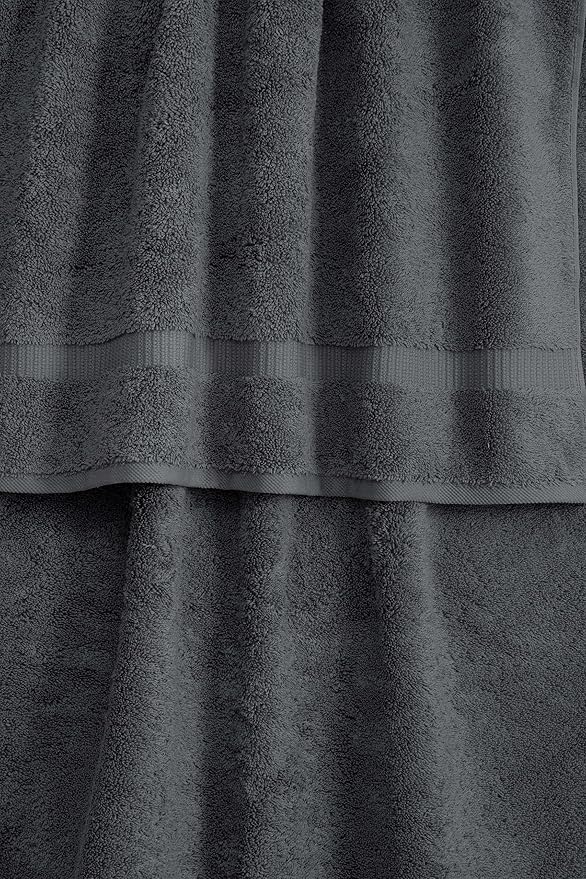 SALBAKOS 100% Turkish Cotton Extra Large Bath Sheet Set of 2 35x70 inch | Heirloom Quality | Hotel & Spa Collection | Soft, Absorbent Oversize Bath Towels | Made in Turkey (Gray, 2 Bath Sheets)