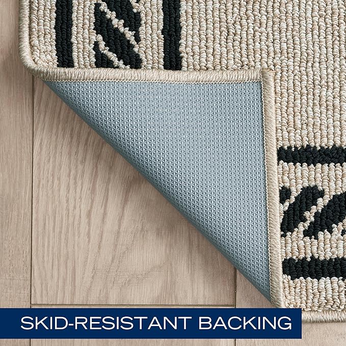 Nautica – Runner Rug 2 Piece Set | Indoor Runners for Hallways and Entry Rugs| Non-Skid Entry and Kitchen Door Mat| Machine Washable Carpet Rugs | 2'2" x 3'9" and 2'2" x 5' | Rope Border Natural Twist