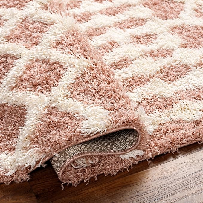 Livabliss Hapsburg Moroccan Shag Runner Area Rug, 2'7" x 7'3" , Dusty Pink
