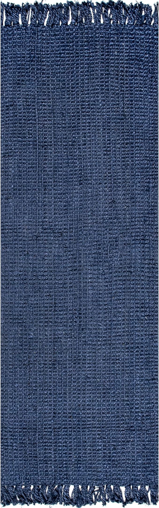 Nuloom Daniela Navy, 2'6" x 8', Handmade, Jute, Tassel, Soft and Textured, High Traffic, Stain Resistant, Easy Clean, Durable Runner for Bedroom, Living Room, Dining Space, Foyer, Entryway