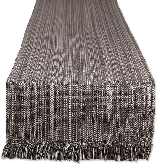 DII Variegated Tabletop Collection, Table Runner3x108, Gray