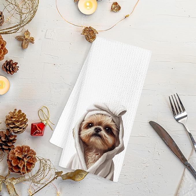 Shih Tzu Hand Towels for Bathroom, Shih Tzu Bathroom Hand Towels, Dog Bathroom Decor, Kids Hand Towels, Kids Bathroom Decor, Shih Tzu Gifts for Women Dog Lovers, 16x24 Inch