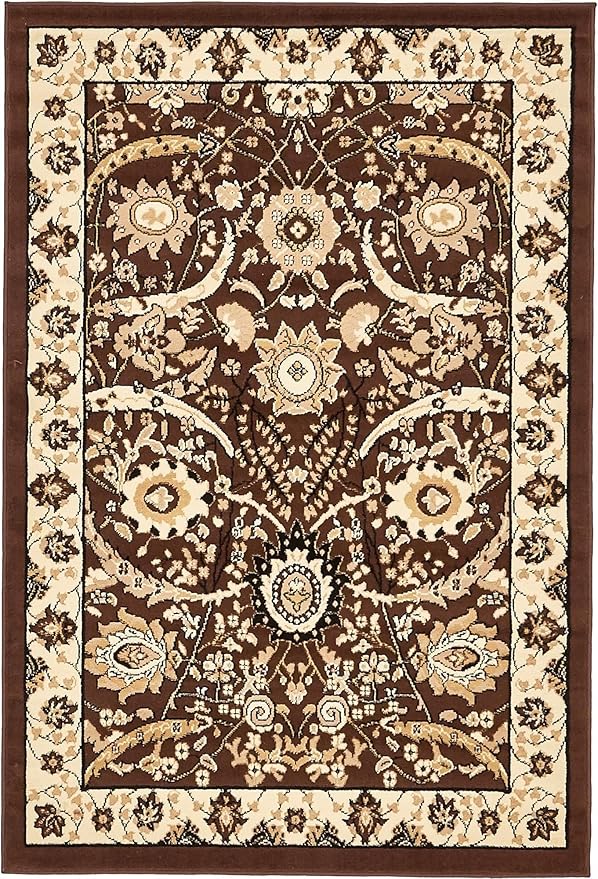 Unique Loom Espahan Collection Area Rug - Cape Cod (4' 1" x 6' 1" Rectangle, Brown/ Beige)