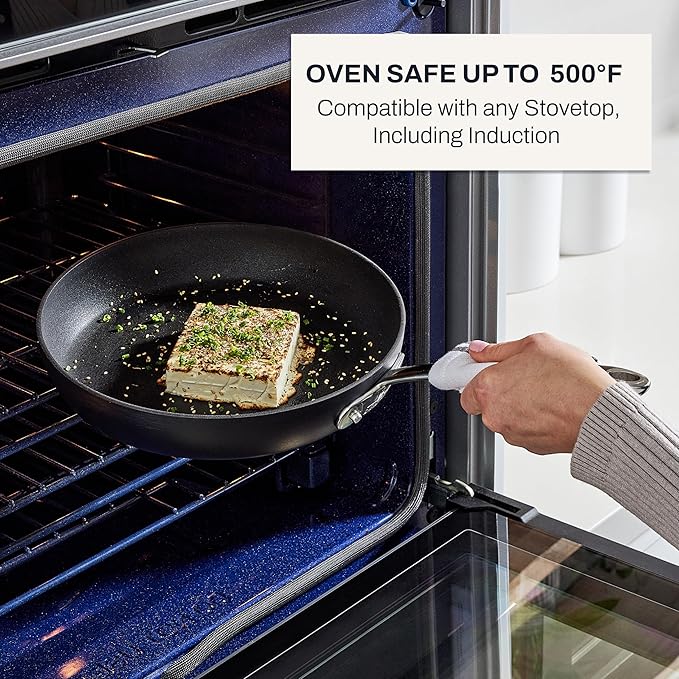 All-Clad HA1 Hard Anodized Nonstick Pots and Pans Set Non Stick Cookware Sets, Oven Broiler Safe 500F, Black