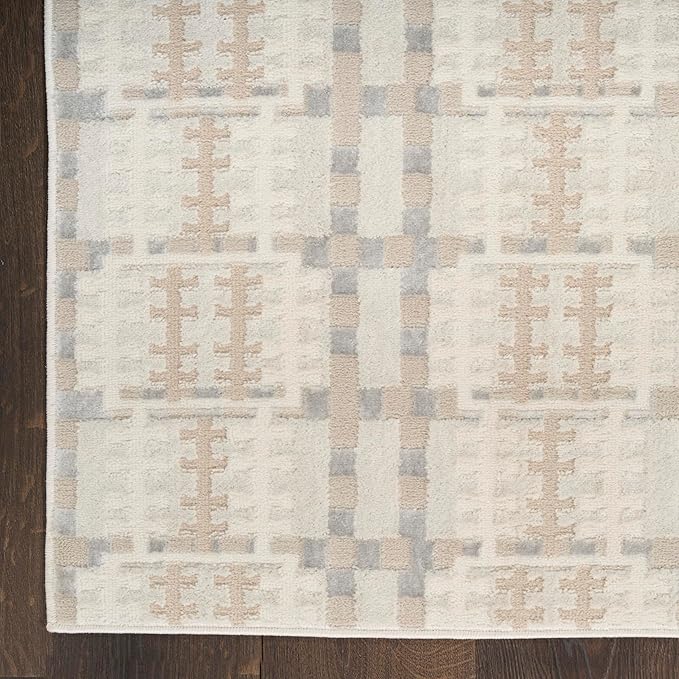 Nourison Home Nordic Ivory Multicolor 2' x 6' Area Rug - Easy Clean, Non Shedding, Bed Room, Living Room, Dining Room, Kitchen (6' Runner)