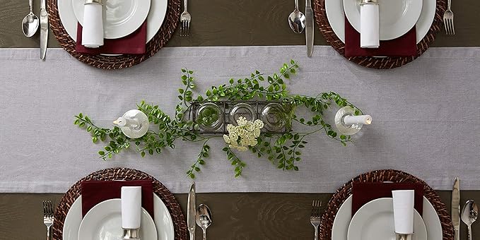 DII Chambray Kitchen, Tabletop Collection, Gray, 14x72 Table Runner