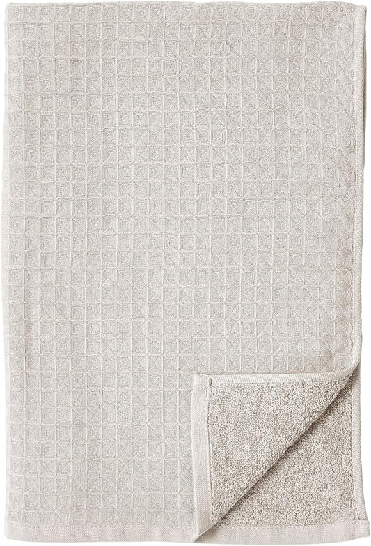 UCHINO Waffle Twist Cotton Weave Hand Towel for Bathroom Lightweight Absorbent Quick Dry Honeycomb Texture Solid Terry Loop Reverse 20" x 30", 1 Hand Towel, Linen