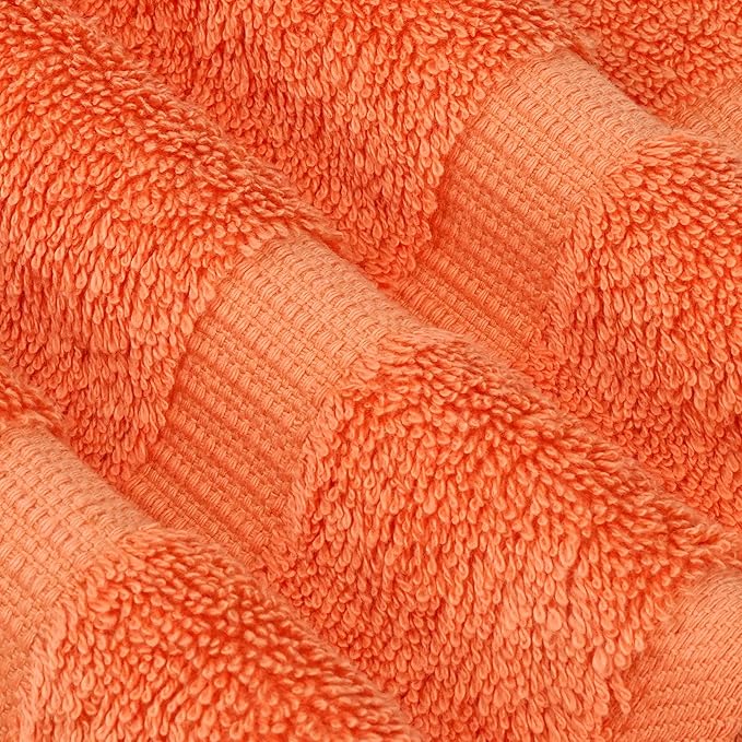 Chakir Turkish Linens 100% Cotton Premium Turkish Towels for Bathroom | 2 Bath Towels - 2 Hand Towels, 2 Washcloths (6-Piece Towel Set, Coral)