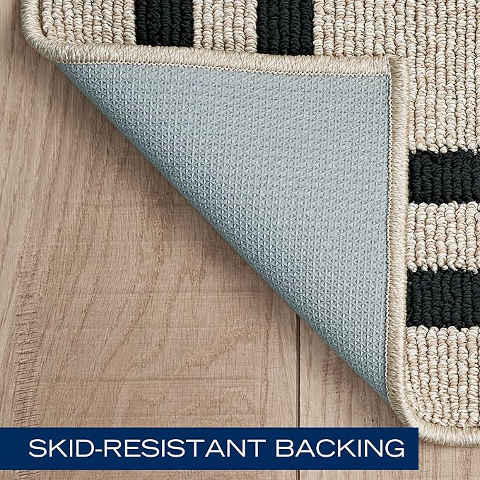 Nautica – Runner Rug 2 Piece Set | Indoor Runners for Hallways and Entry Rugs| Non-Skid Entry and Kitchen Door Mat| Machine Washable Carpet Rugs | 26" x 45" & 26" x 60"| Double Border Natural Twist