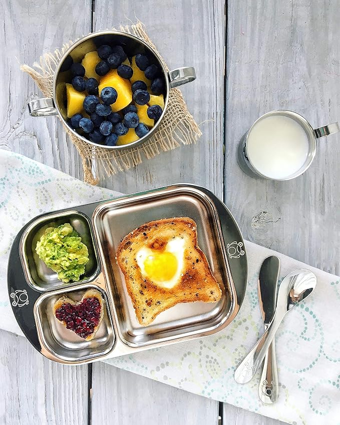 Kids Stainless Steel Utensil Set | Premium #304 (18/8) | Adorable Frog Design | 5-piece Set: 2 Spoons, 2 Forks, & 1 Butter Knife | Safe & Durable for Toddlers and Children | by Kiddobloom