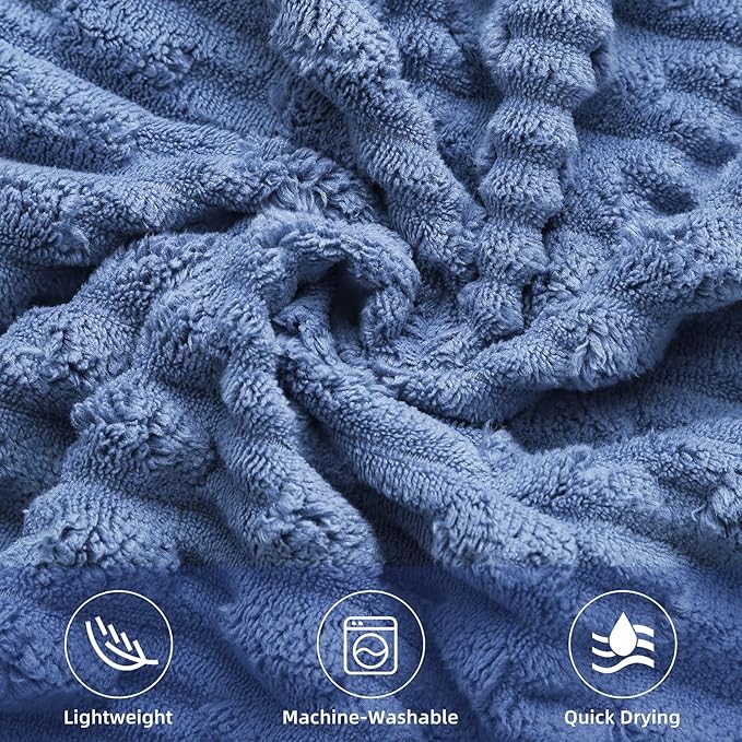 30X60 Inches Regular Bath Towels Sets of 6 for Bathroom Super Soft Quick Dry 2 Bath Towels 2 Hand Towels 2 Washcloth Towels Microfiber Shower (Light Blue, 6 Piece)