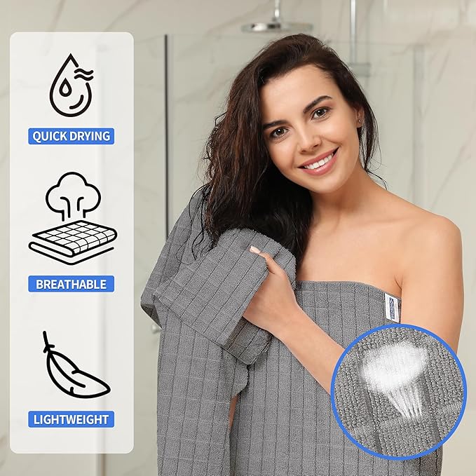 HOMERHYME Microfiber Bath Towels 2 Pack (22'' x 48'') - Lightweight Quick Dry Microfiber Fingertip Hand Towels, Soft Absorbent Gym Towels for Yoga, Salon, Camping, Hotel, Bathroom, Spa, Travel & Dog