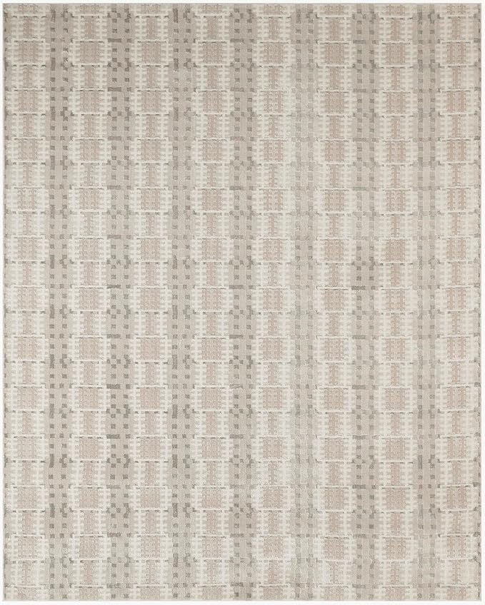 Nourison Home Nordic Ivory Multicolor 8' x 10' Scandinavian Area Rug - Easy Cleaning, Non Shedding, Bed Room, Living Room, Dining Room, Kitchen (8' x 10')