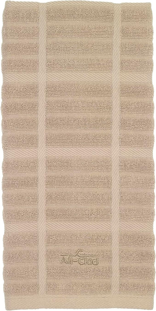 All-Clad Solid Kitchen Towel: Highly Absorbent, Super Soft Long Lasting - 100% Cotton, 17"x30" Tea Towel for Cleaning & Drying Dishes, Pans, Glassware, or Countertops, (1-Pack), Cappuccino