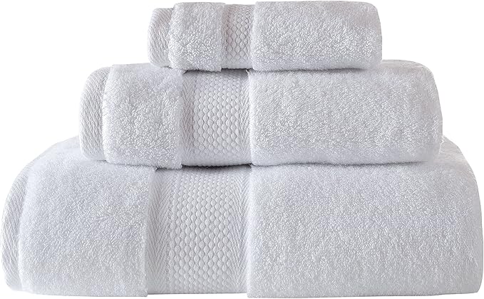BAGNO MILANO Turkish Towels, Ultra Soft, Plush Luxury Turkih Cotton Bath Towels, Quick Dry Towel Set Made in Turkey (White, 2 Pcs Bath Towel Set)