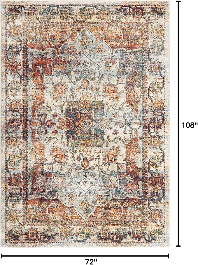 Unique Loom Isabella Collection Area Rug - Adjani (6' x 9' Rectangle, Ivory/ Beige)