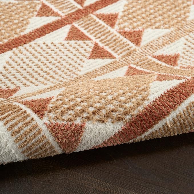 Nourison Home Nordic Rust 2' x 6' Area Rug - Easy Clean, Non Shedding, Bed Room, Living Room, Dining Room, Kitchen (6' Runner)