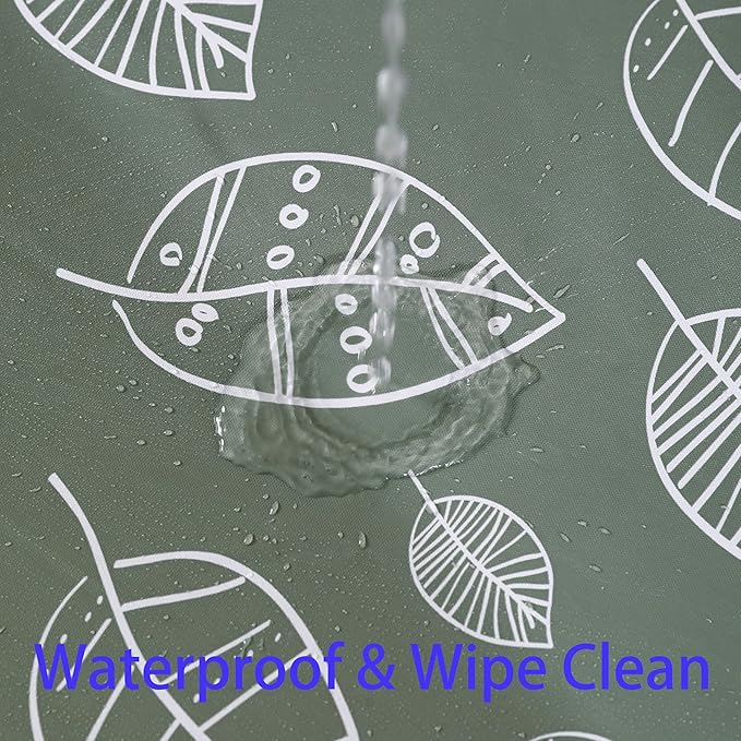 Heavy Duty Vinyl Tablecloth with Flannel Backing Waterproof Oil-Proof Plastic Table Cloth Stain-Resistant Wipeable Rectangle or Square Table Cover for Indoor and Outdoor (Leaf, 60X84 Inch)