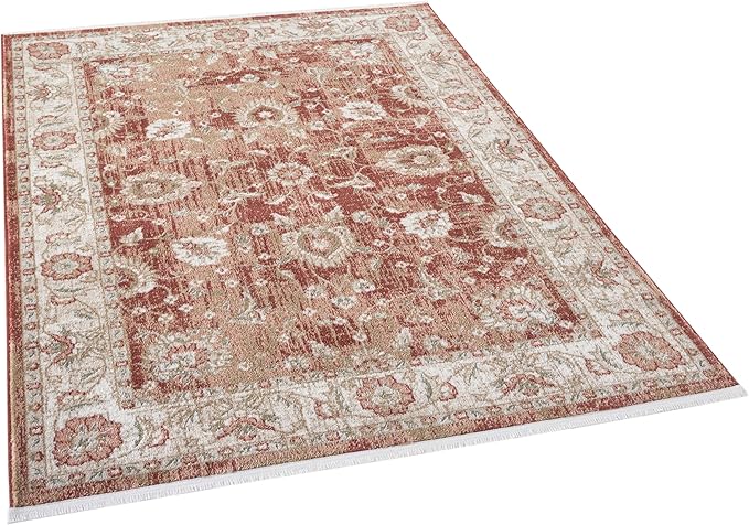 Well Woven Indira Elysium Vintage Panel Crimson 5x7 (5'3" x 7'3") Area Rug | Heritage-Inspired, Soft & Durable, Easy to Clean for Living Room, Bedroom, Dining Room