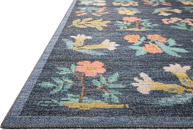 Loloi Rifle Paper Co. Rosa Collection RSA-03 Navy 3'-9" x 5'-6" Accent Rug