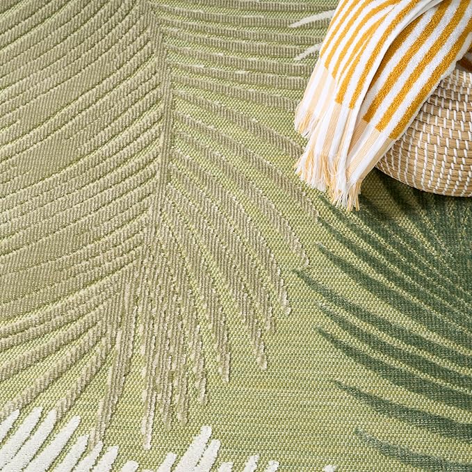 Nourison Home Suncoast Green 7'10" x 9'10" Area Rug - Easy Clean, Non Shedding, Bed Room, Living Room, Dining Room, Kitchen (8' x 10')