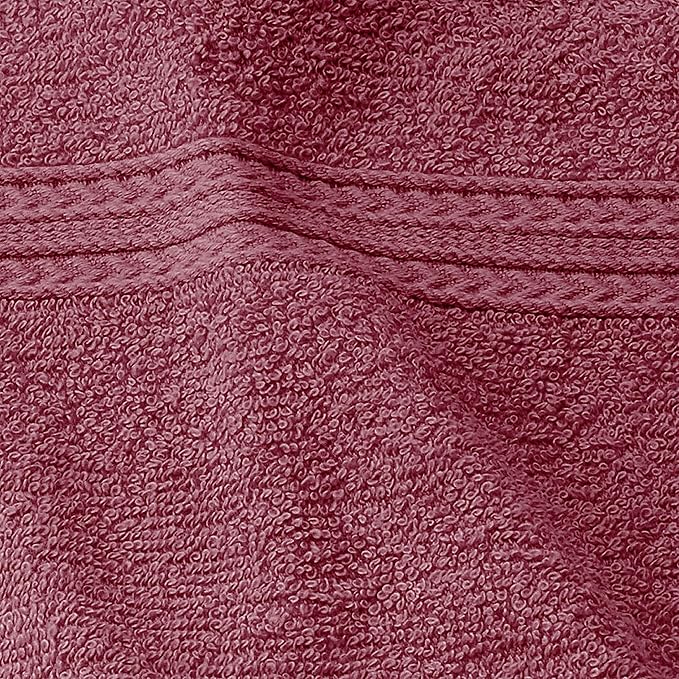 Superior Eco-Friendly Cotton 6-Piece Hand Towel Set, Small Towels for Spa, Resort, Hotel, Guest Bath, Kitchen, Quick Dry, Soft, Bathroom Accessories, Home and Apartment Essentials, Rosewood