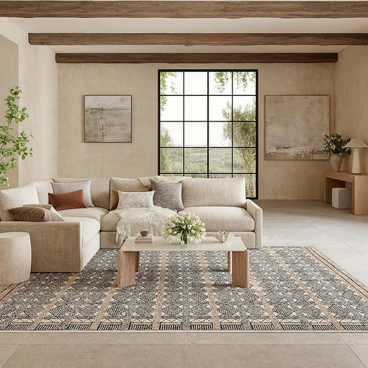 Nourison Home Nordic Ivory Multicolor 8' x 10' Scandinavian Area Rug - Easy Clean, Non Shedding, Bed Room, Living Room, Dining Room, Kitchen (8' x 10')