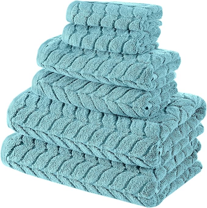 Turkish Cotton Ultra-Soft Plush Absorbent Quick Dry Bathroom Towel Set, Made in Turkey (Mint Green, 4 Pcs Hand Towel Set)