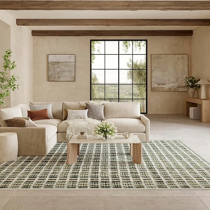 Nourison Home Nordic Blue Green 8' x 10' Area Rug - Easy Clean, Non Shedding, Bed Room, Living Room, Dining Room, Kitchen (8' x 10')