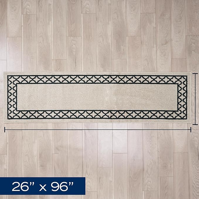 Nautica – Runner Rug | Indoor Runners for Hallways and Entry Rugs| Non-Slip and Non-Skid Entry and Kitchen Door Mat| Machine Washable Entryway Carpet Rugs | 2'2" x 8'| Trellis Natural Twist