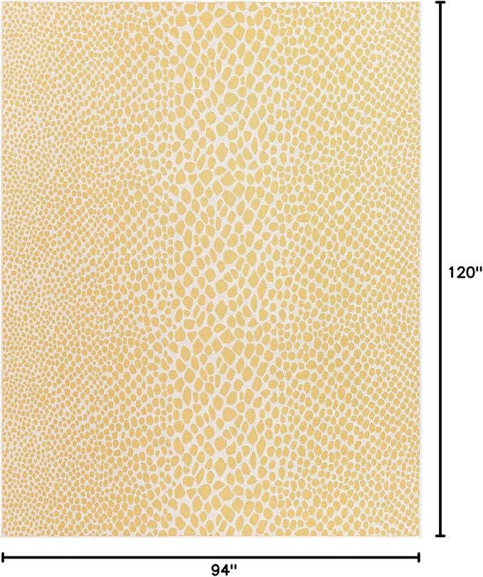 Unique Loom Jill Zarin Outdoor Collection Area Rug - Cape Town (7' 10" x 10' Rectangle, Yellow Ivory/ Ivory)
