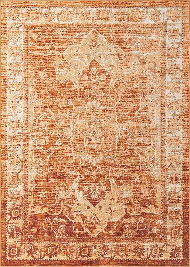 Unique Loom Isabella Collection Area Rug - Adjani (10'x 14' 1" Rectangle, Rust Red/ Black)