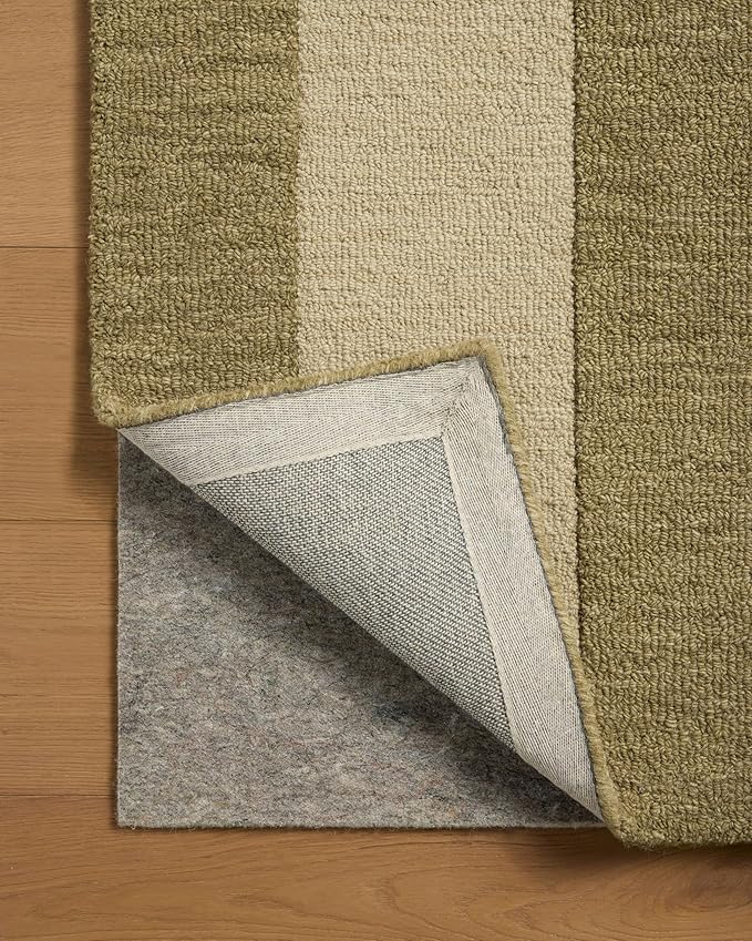 Loloi Leanne Ford Craven Collection CVN-01 Light Olive/Oatmeal 2'-3" x 3'-9" Accent Rug Geometrical, Patterned, Neutral, Entryway, Mudroom, Bathroom, and Kitchen