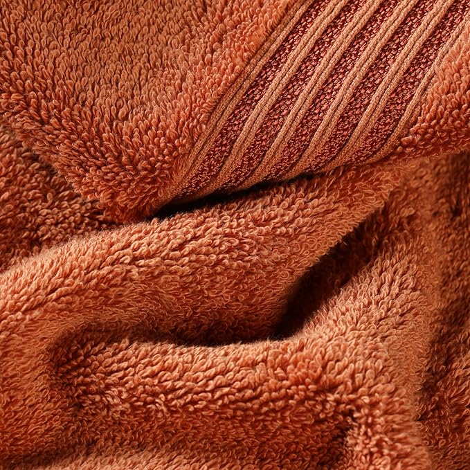 Superior Egyptian Cotton Bath Towel Set, Towels for Home Bathroom, Master Bath, Decor Essentials, Quick Dry, Absorbent, Large Body Towels, Spa, Hotel, Resort, Adult, Kids, Set of 4, Caramel Brown
