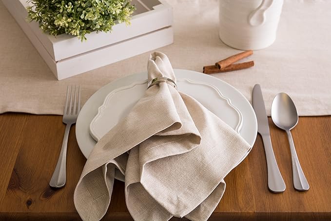 DII Chambray Kitchen, Tabletop Collection, Natural, 14x108 Table Runner