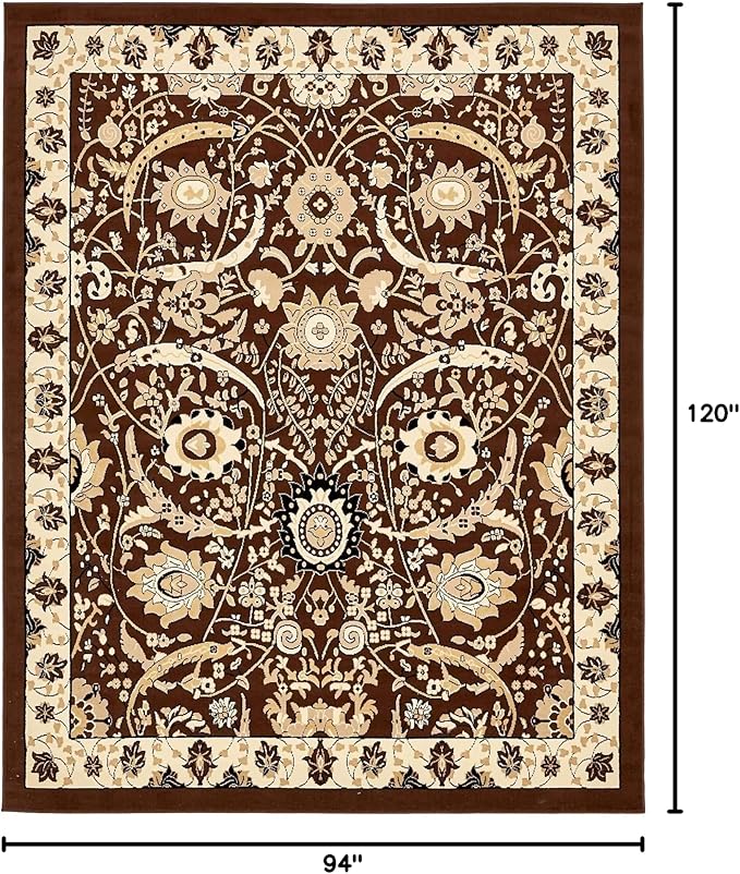 Unique Loom Espahan Collection Area Rug - Cape Cod (7' 10" x 10' Rectangle, Brown/ Beige)