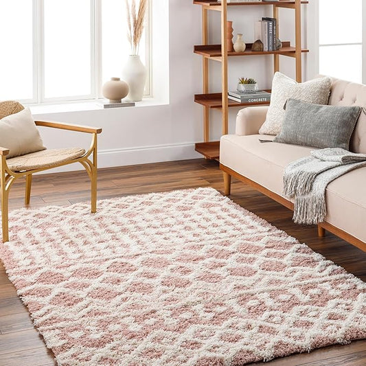Livabliss Hapsburg Moroccan Shag Area Rug,7'10" x 10'3",Dusty Pink